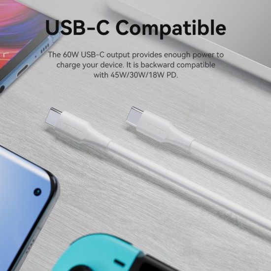 VENTION USB 2.0 Type-C to Type-C 3A Cable 1.5M White (TAXWG)