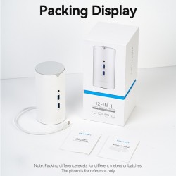 VENTION Type-C to HDMI/VGA/USB 3.1 Gen 1-C/USB 3.0x3/RJ45/SD/TF/TRRS 3.5mm/PD 100W/DC 10W Docking Station White Vertical Type (TPHWC-EU)