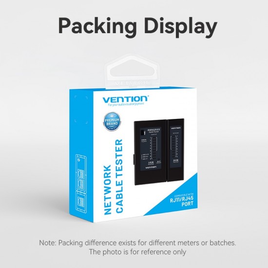 VENTION Manual Network RJ11/ RJ45 Cable Tester Black (KEFB0) VENTION Manual Network RJ11/ RJ45 Cable Tester Black (KEFB0)