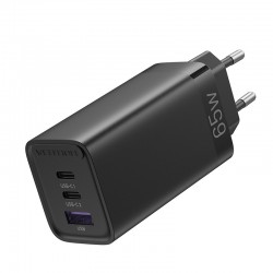 VENTION 3-Port USB (C+C+A) GaN Charger (65W/30W/30W) EU-Plug Black (FEDB0-EU)