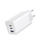 VENTION 3-port USB (C+C+A) GaN Charger (65W/30W/30W) EU-Plug White (FEDW0-EU)