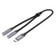 VENTION Type-C Male to TRS Audio & Mic Splitter 0.3M Gray Aluminum Alloy Type (BGPHY) VENTION Type-C Male to TRS Audio & Mic Splitter 0.3M Gray Aluminum Alloy Type (BGPHY)