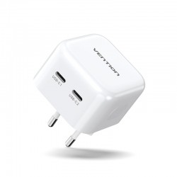 VENTION 2-Port USB (C+C) GaN Charger (35W/35W) EU-Plug White (FBPW0-EU)