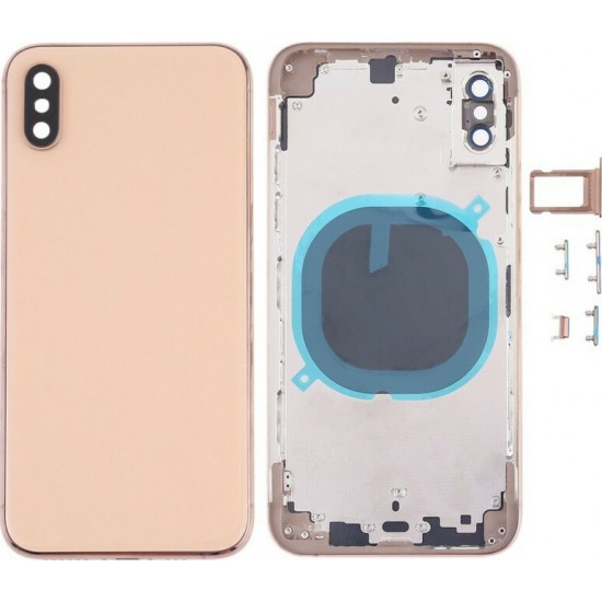 Καπάκι Μπαταρίας iPhone XS Με Πλαϊνά Πλήκτρα Και SIM Tray Χρυσό Καπάκι Μπαταρίας iPhone XS Με Πλαϊνά Πλήκτρα Και SIM Tray Χρυσό
